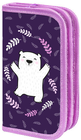 Пенал ПИФАГОР, 2 отделения, ламинированный картон, 19х11 см, &quot;Happy bear&quot;, 272246
