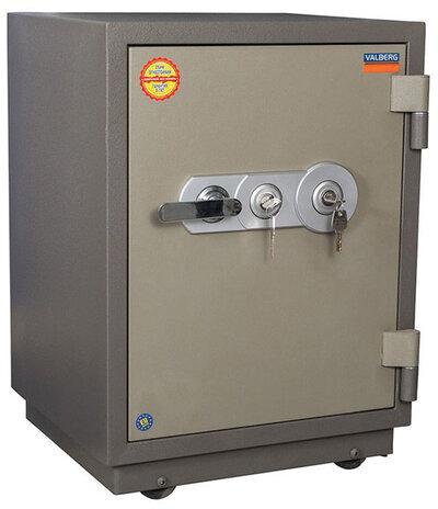 Сейф огнестойкий VALBERG "FRS-66T KL", 672х485х430 мм, 79 кг, 2 ключевых замка, трейзер, крепление к полу