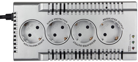 Стаблилизатор SVEN VR-F1000, 320 Вт, 184-285 В, 4 евророзетки, SV-018818