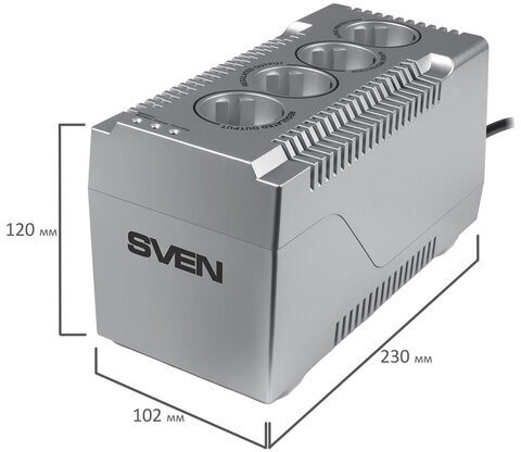 Стаблилизатор SVEN VR-F1000, 320 Вт, 184-285 В, 4 евророзетки, SV-018818