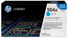 Картридж лазерный HP (CE251A) ColorLaserJet CP3525/CM3530, №504A, голубой, оригинальный, ресурс 7000 страниц