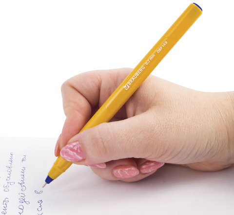 Ручка шариковая масляная BRAUBERG "Extra Glide Orange", СИНЯЯ, трехгранная, узел 0,7 мм, линия письма 0,35 мм, 142925