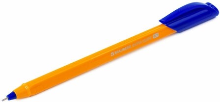 Ручка шариковая масляная BRAUBERG "Extra Glide Orange", СИНЯЯ, трехгранная, узел 0,7 мм, линия письма 0,35 мм, 142925