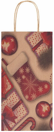 Пакет подарочный КОМПЛЕКТ 10 штук, 12x8x25 см, ЗОЛОТАЯ СКАЗКА, 591965