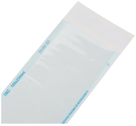 Пакет комбинированный самоклеящийся ВИНАР СТЕРИТ, комплект 100 шт., для ПАРОВОЙ/ГАЗОВОЙ стерилизации, 100х250 мм