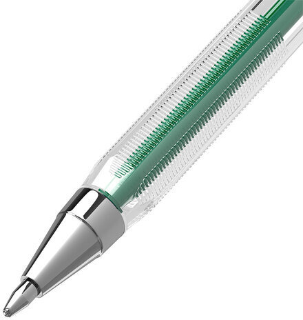 Ручка шариковая BRAUBERG "M-500 CLASSIC", ЗЕЛЕНАЯ, корпус прозрачный, узел 0,7 мм, линия письма 0,35 мм, 143447