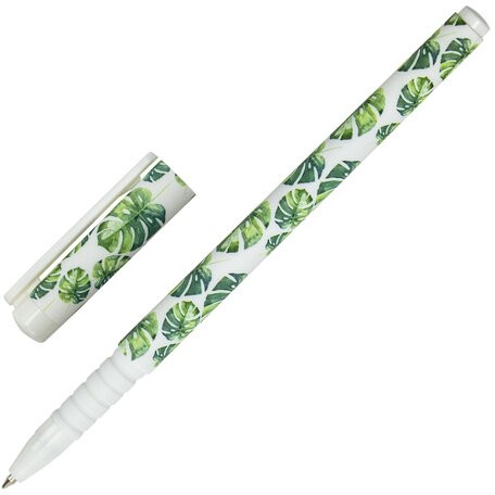 Ручка шариковая BRAUBERG SOFT TOUCH GRIP "TROPIC", СИНЯЯ, мягкое покрытие, узел 0,7 мм, 143719