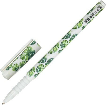 Ручка шариковая BRAUBERG SOFT TOUCH GRIP "TROPIC", СИНЯЯ, мягкое покрытие, узел 0,7 мм, 143719