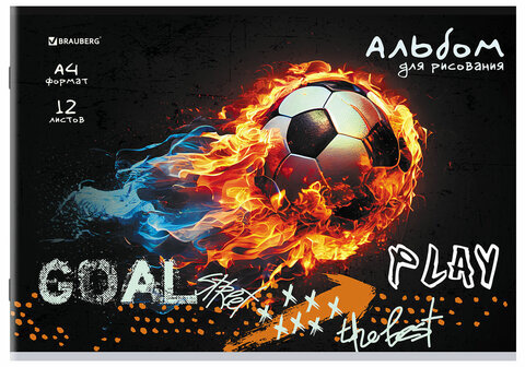 Альбом для рисования А4, 12 листов, скоба, обложка картон, BRAUBERG, 203х288 мм, "МИКС-1", 107101