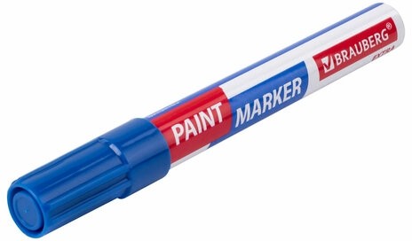 Маркер-краска лаковый EXTRA (paint marker) 4 мм, СИНИЙ, УСИЛЕННАЯ НИТРО-ОСНОВА, BRAUBERG, 151983