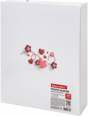 Фотоальбом BRAUBERG "Любовные истории" на 304 фото 10х15см, твердая обложка, термосклейка, 391159