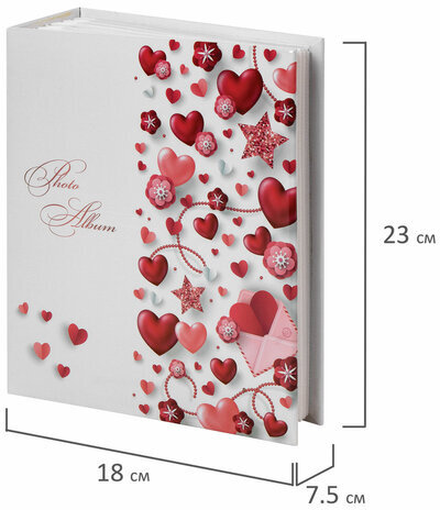 Фотоальбом BRAUBERG "Любовные истории" на 304 фото 10х15см, твердая обложка, термосклейка, 391159