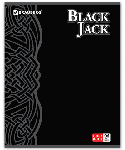 Тетрадь А5, 96 л., BRAUBERG, клетка, выборочный лак, БЛЭК ДЖЭК, 401848
