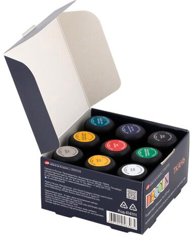 Краски по ткани акриловые "Декола", 9 цветов по 20 мл, в банках, 4141111