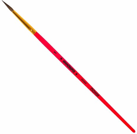 Кисть ПОНИ, круглая, № 1, цветная ручка, ЮНЛАНДИЯ, 201060