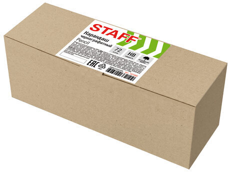 Карандаши чернографитные простые HB, ВЫГОДНАЯ УПАКОВКА КОМПЛЕКТ 72 штуки, STAFF, 181880