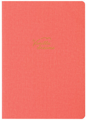 Тетрадь 48 л. в клетку обложка кожзам под лён, сшивка, A5 (147х210мм), КОРАЛЛОВЫЙ, BRAUBERG PASTEL, 403870