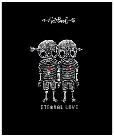 Тетрадь А5, 48 л., ПЗБМ, скоба, клетка, Soft Touch, фольга, конгрев, лак, "Вечная любовь" (5 видов), 028930