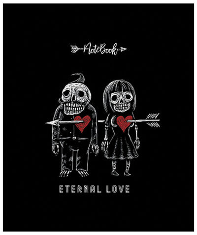 Тетрадь А5, 48 л., ПЗБМ, скоба, клетка, Soft Touch, фольга, конгрев, лак, "Вечная любовь" (5 видов), 028930