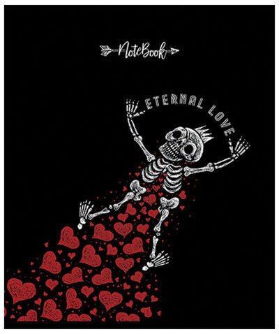 Тетрадь А5, 48 л., ПЗБМ, скоба, клетка, Soft Touch, фольга, конгрев, лак, "Вечная любовь" (5 видов), 028930