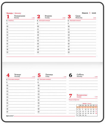 Еженедельник датированный 2024 МАЛЫЙ ФОРМАТ 95х155 мм А6, BRAUBERG "Vista", под кожу, Flowers, 115059