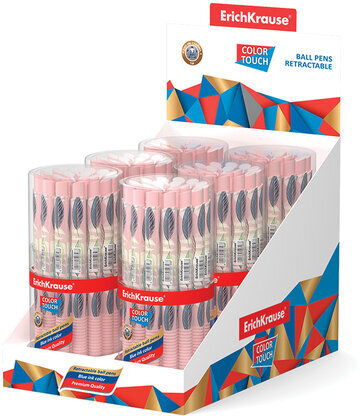 Ручка шариковая автоматическая ERICH KRAUSE ColorTouch "Flora", СИНЯЯ, узел 0,7 мм, линия письма 0,35 мм, 50746