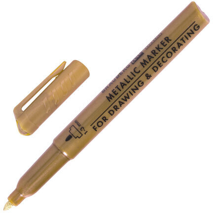 Маркер для декорирования и рисования ЗОЛОТИСТЫЙ BRAUBERG ART METALLIC, линия письма 1-3 мм, 152438