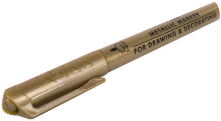 Маркер для декорирования и рисования ЗОЛОТИСТЫЙ BRAUBERG ART METALLIC, линия письма 1-3 мм, 152438
