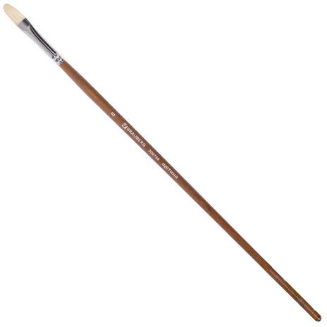 Кисть художественная профессиональная BRAUBERG ART CLASSIC, щетина, овальная, № 8, длинная ручка, 200730