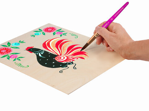 Кисти ЮНЛАНДИЯ, набор 2 шт. (ПОНИ: круглая № 10; ЩЕТИНА: плоская № 12), блистер с европодвесом, 200883