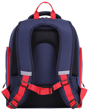 Рюкзак BRAUBERG CLASSIC, легкий каркас, премиум материал, "Wild wolf", синий, 37х32х21 см, 271393