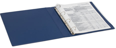 Папка на 4 кольцах BRAUBERG, картон/ПВХ, 35 мм, синяя, до 250 листов (удвоенный срок службы), 221484