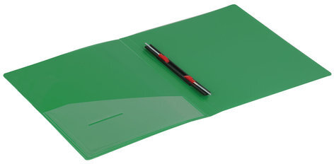 Папка с металлическим скоросшивателем и внутренним карманом BRAUBERG "Contract", зеленая, до 100 л., 0,7 мм, бизнес-класс, 221784