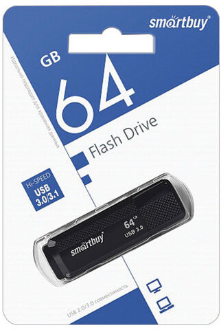 Флеш-диск 64 GB SMARTBUY Dock USB 3.0, черный, SB64GBDK-K3