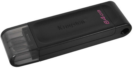 Флеш-диск 64GB KINGSTON DataTraveler 70, разъем Type-C 3.2, черный, DT70/64GB