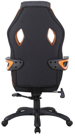 Кресло компьютерное BRABIX "Techno Pro GM-003", ткань, черное/серое, вставки оранжевые, 531813