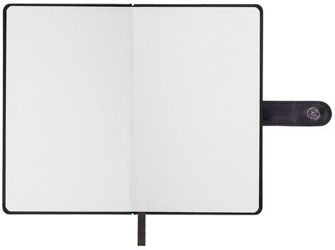 Скетчбук, белая бумага 140 г/м2 130х210 мм, 80 л., КОЖЗАМ, застежка, BRAUBERG ART CLASSIC, черный, 116461