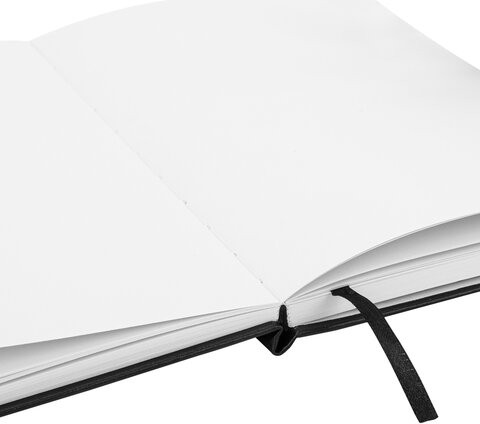 Скетчбук, белая бумага 140 г/м2 130х210 мм, 80 л., КОЖЗАМ, застежка, BRAUBERG ART CLASSIC, черный, 116461