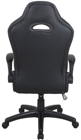 Кресло компьютерное BRABIX "Skill GM-005", откидные подлокотники, экокожа, черное/оранжевое, 532495