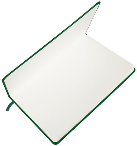 Блокнот А5 (148x218 мм), BRAUBERG "Metropolis", балакрон, 80 л., резинка, клетка, зеленый, 111583