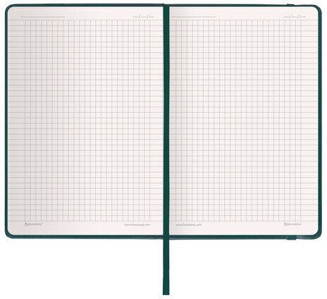 Блокнот А5 (148x218 мм), BRAUBERG "Metropolis", балакрон, 80 л., резинка, клетка, зеленый, 111583