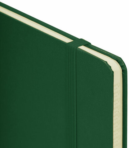 Блокнот А5 (148x218 мм), BRAUBERG "Metropolis", балакрон, 80 л., резинка, клетка, зеленый, 111583