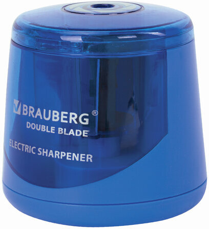 Точилка электрическая BRAUBERG DOUBLE BLADE, двойное лезвие, питание от 2 батареек AA, 229605