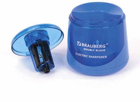 Точилка электрическая BRAUBERG DOUBLE BLADE, двойное лезвие, питание от 2 батареек AA, 229605