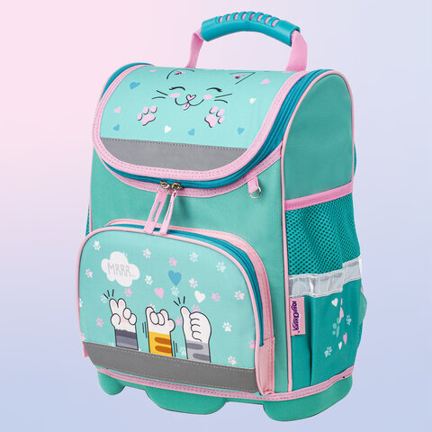 Ранец ЮНЛАНДИЯ "WISE" для начальной школы, Soft paws, 37х29х15 см, 229946