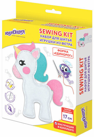 Набор для шитья игрушки из фетра "Единорог", ЮНЛАНДИЯ, 664487
