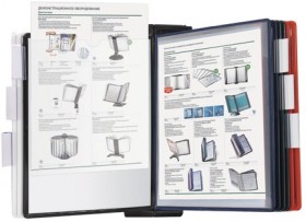 Демосистема настенная, регулируемый угол наклона, 10 цветных панелей А4, черная, BRAUBERG "SOLID", 236720