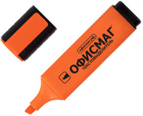 Текстовыделитель ОФИСМАГ, ОРАНЖЕВЫЙ, линия 1-5 мм, 151206