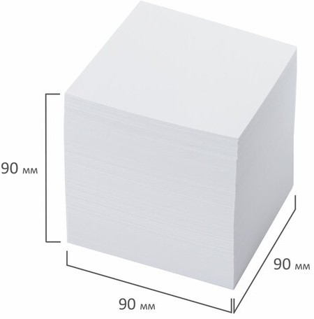 Блок для записей BRAUBERG, непроклеенный, куб 9х9х9 см, белый, белизна 95-98%, 122340