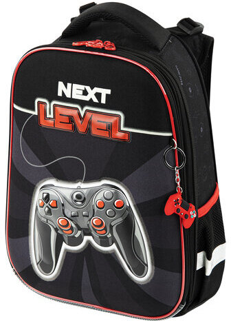 Ранец BRAUBERG PREMIUM, 2 отделения, с брелком, "Next level", 3D панель, 38х29х16 см, 270597